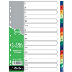 Treeline PVC File Dividers - A to Z